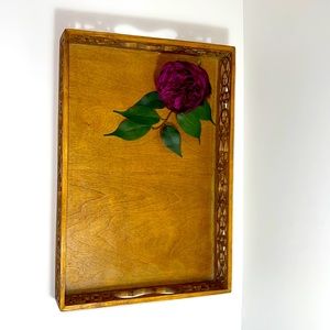Wooden Carved Tray Serving Tray